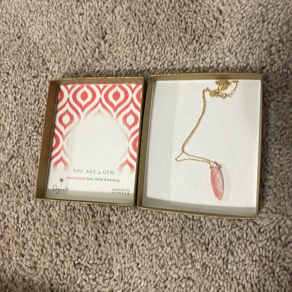 Cherry quartz gem necklace